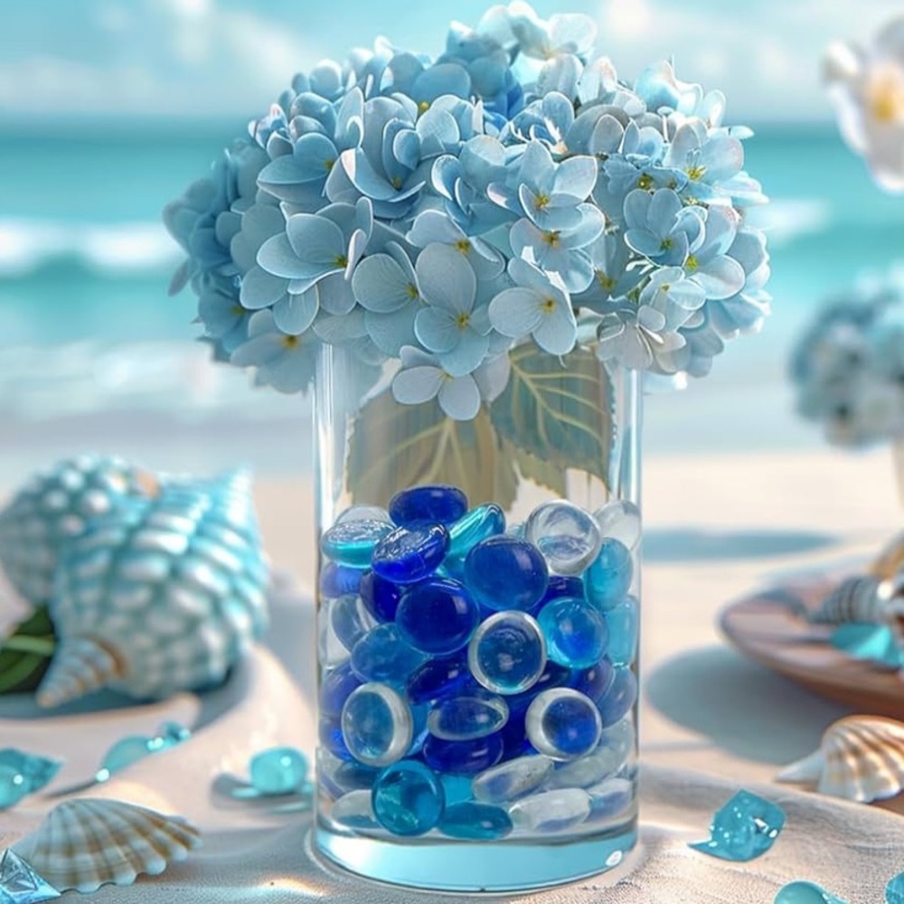 Blue Decorative Glass Gems 40pcs.